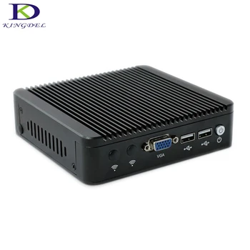 4*LAN Ventiliatoriaus Mini PC Intel J1900 2GHz iki 2.42 Quad Core Keturių Siūlų Mikro Kompiuteris Mini Destop PC win7 Terriy PC 8G+64G SSD
