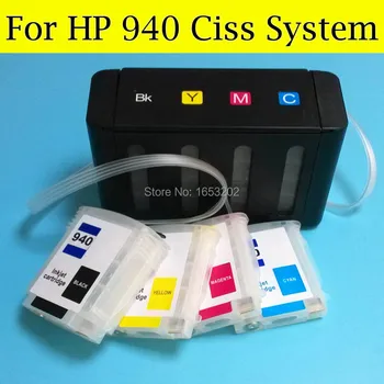 4 Spalvų Ciss Sistema HP 940 Naudoti HP Officejet Pro 8500 Pro 8000 Printer 940 CISS Su LANKU Lustas