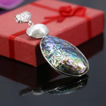 40*52mm Gamtos abalone jūros kriauklių spalvų paua shell granules, akmens juostele pakabukas dekoravimo, juvelyrikos priėmimo dizaino dovana moterims