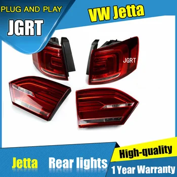 4PCS Automobilių Stilius VW Jetta Užpakaliniai Žibintai 2011-m. Jetta LED Uodega Lempos+Posūkio Signalo+Stabdžiu+Atvirkštinės LED šviesos