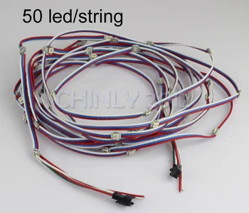 50 led/string WS2812B pikselių modulis-iš Anksto sujungtas, led, LED Chip & Heatsink 10cm RGB Laidas DC5V WS2812