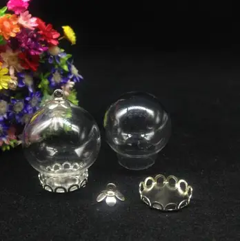 50pcs 25*15 mm stiklo pasaulyje lsce pagrindo karoliukai bžūp nustatyti, stiklo buteliukas pakabukas stiklo danga dome stiklainių vaza 