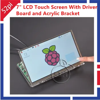 52Pi 7 colių TFT LCD 1024*600 Touch Screen + Vairuotojas Valdybos HDMI VGA 2A už Aviečių Pi su Skaidraus skaidraus Akrilo Laikiklis