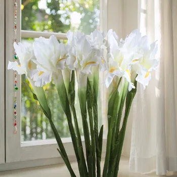 5vnt Balta Rainelė Dirbtinių Gėlių, Dekoratyvinių Netikrą Gėlės Ekranas Šilko Gėlių Namų Vestuvių Dekoravimas
