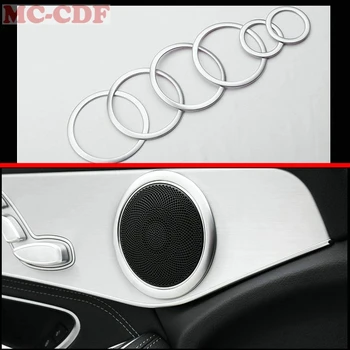 6pcs ABS Car Interior Door Speaker Audio Ring Cover Trim For Mercedes Benz C Class W205 C180 C200 C250 C300 C400 C63