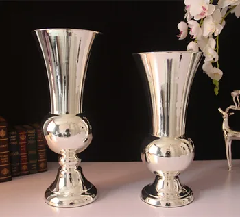 6pcs/daug Spindinčios Metalinės Sidabro spalvos Gėlių Vaza, Meno ir Amatų, Vestuvių dekoravimas namuose vestuvių papuošalai veiklos šaliai dekoro