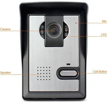 7 Colių Monitorius, Handfree Vaizdo Duris Telefono Ryšio Doorbell Kamera Rinkiniai 1 Kamera 2 Stebėti Naktinio Matymo Skambinti ir Domofonas
