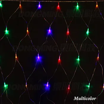 9 spalvų 1,5 m*1,5 m led grynasis string žiburiai Kalėdų medžio šviesos Šalis, Vestuvių Sodo Puošmena 96led AC 110v JAV Plug 10vnt/daug