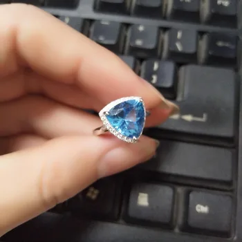 925 Sterling silver blue topazas Žiedas mados dovana vyrams papuošalai mėlynas topazas žiedas Fine Jewelry j101001agb