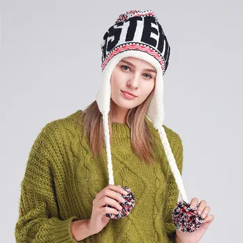 [AETRENDS] 2017 Mados Dizaineris Beanies Žiemos Skrybėlę su Ausis, Šilta Kepuraitė Mergina Kepurės su Top Ball Z-1355