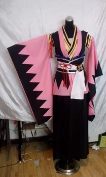 Anime hakuouki cosplay Samurajų apranga Yukimura Jiziru Cosplay Kostiumai, viršuje+sijonas+diržas