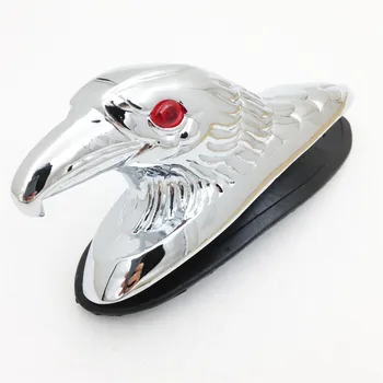 Antrinėje rinkoje nemokamas pristatymas motociklų dalys Motociklo priekinis sparnas erelio galva su raudonu akis aliuminio chrome 65mm Ornamentu