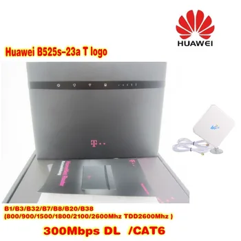 Atrakinta Huawei B525s-23a T logotipą 4G LTE Cat6 300M Bevielis Maršrutizatorius 4 x RJ45 Gigabit Ethernet prievadus plius 4g antena