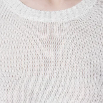 Aukštos Kokybės O-Kaklo Pusėje Moterų Padalinta Megztinis ir Puloveriai Mados Džemperis Moterims plonas megztinis megztinis 2 Spalvos