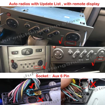 Aux Audio Kabelis Renault CD Stereo Atnaujinti Sąrašą Clio Megane Laguna Espace Automobilių 3.5 mm Įėjimo Liniją Adapteris+ Radijo Šalinimo Klavišą Įrankis