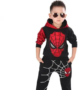 Baby girl clothes kids Two sets The new boy spider man sweater two piece