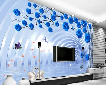 Beibehang 3d tapetai Užsakymą mados estetinį tapetų 3D paprasta svajonė vandens rožės TV fono sienos papel de parede tapety