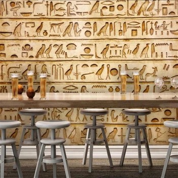 Beibehang papel de parede para quarto Užsakymą tapetai Klasikinio retro Egipto hieroglifai baras, restoranas freskomis tapety