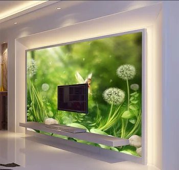 Beibehang romantiška kiaulpienių Modernus 3d sienos freskomis tapetai, 3D freskos Tv, sofa fono sienos papel de paredehome apdaila