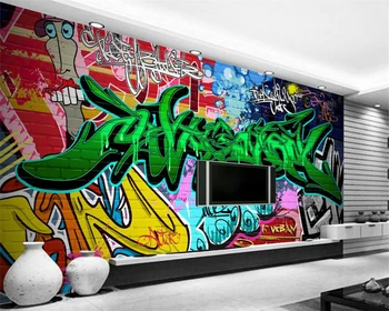 Beibehang Užsakymą Tapetai Baras, Spalvingais Grafiti KTV Įrankiai Fono Sienos Namus Puošia Freskos Fone 3d tapetai, foto