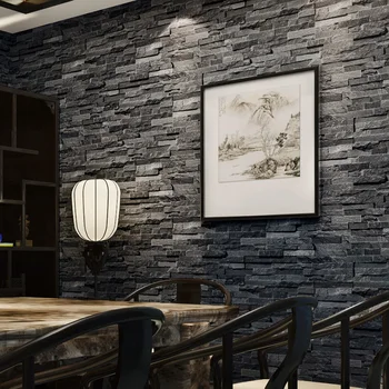 Beibehang Šiuolaikinės Kinijos 3D pilkos spalvos plytų modelis tapetai senovinių plytų asmeninį restoranas, baras retro raudonų plytų tapetai