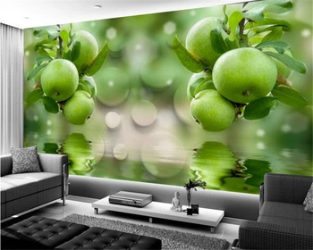 Beibehang žaliųjų vaisių gaivus vanduo svarstymų fone televizorius 3d tapetai kambarį sienų tapetai sienų ir 3 d