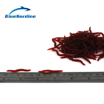 BlueSardine 4cm Raudonųjų Sliekų Minkštas Masalas Žvejybos masalas Geros Kokybės Angleworm Minkštas Masalas Minkštas 200 vnt. Nemokamas Pristatymas Didmeninė