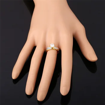 Crystal Žiedą, Moterims AAA Kubinis Cirkonis Vyrų Papuošalai Dovanų Dėžutėje Derliaus Aukso Spalvos bižuterijos Aukso Žiedus R927