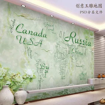 Custom 3d freskos 3D trimatis asmenybės tapetai, freskos baras KTV hotel restaurant fono pasaulio žemėlapyje tapetai freskomis