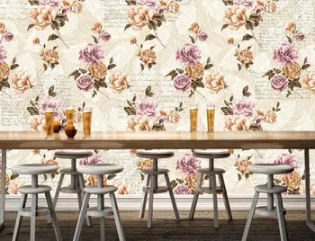 Custom didelis freskomis,Sielovados gėlės anglų Restoranas, Baras 3d tapetai,gyvenamasis kambarys su sofa-lova, TV foną miegamajame papel de sumalti