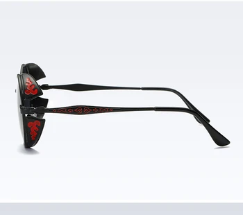 Derliaus Steampunk HD Poliarizuoti Akiniai nuo saulės Mados apvalūs akiniai nuo saulės moterims prekės ženklo dizaineris vampyras saulės akiniai vyrų oculos de sol