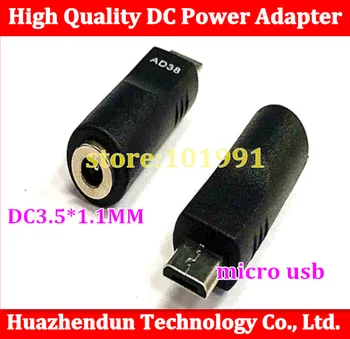 Didmeninė 5000pcs DC 3.5 * 1.1 MM moterį, MICRO USB 5P vyrų / butas prievado adapteris / DC maitinimo adapteris