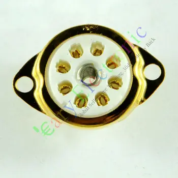 Didmeninė ir mažmeninė 20pc aukso 8pin Keramikos vakuuminio vamzdelio lizdas vožtuvo bazės fr ECC40 garso amp DIY DALYS nemokamas pristatymas