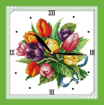 Džiaugsmas sekmadienį Tulpių laikrodis veido skaičiuojami nemokamai sieninis laikrodis, kryželiu modelis kalėdų dekoracijos namams