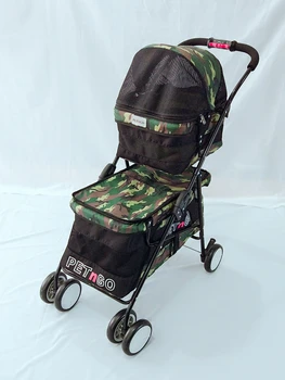 Fashion Portable Double-layer Katė Stroller Foldable Lightweight Pet Stroller 
