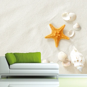 Foto tapetai 3D Žvaigždė korpuso balto smėlio paplūdimys, freskos kambarį TELEVIZIJA, arbatos namai vonios kambarys fone sofa-lova, miegamajame tapetai, freskos