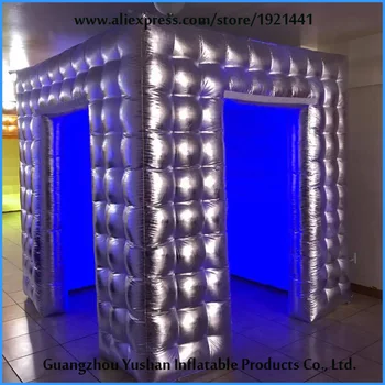 Geros kokybės LED pripučiami sidabro photo booth fonas šalis