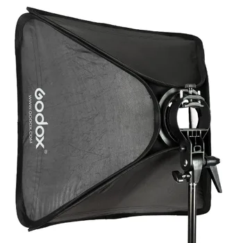 Godox 80*80cm Softbox Difuzorius su S-tipo Laikiklis Bowens Turėtojas Speedlite 