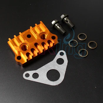 Gold 65MM CNC Oil Cooler Adapter Plate 50-125CC Pit Dirt Bike ATV Z50 Motorcycle