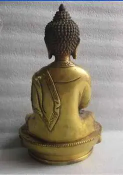 GRAŽUS KINIJOS SENAS 8.2 cm/senovės Kinų skulptūra auksu vario Budos statula turėjo Sodo Puošmena Žalvaris žalvaris