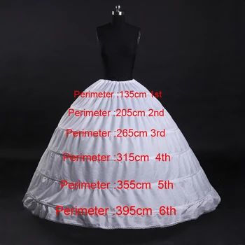 Greitas pristatymas Karšto pardavimui, 6 Žiedai Krinolīns Underskirt ar Mergina Vestuvių Suknelė Vestuvių Suknelė Plius dydis 65cm-110cm