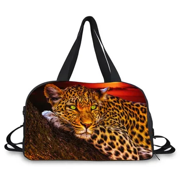 Gyvūnų leopard vilkas spausdinimo Modelis Naujas Mados Didelės Talpos Ponios Bagažo Krepšys, kelioninis Krepšys Spausdinimo Kelionės Bagažo Krepšys Laisvalaikio Krepšys