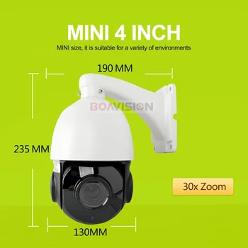 HD 4MP PTZ IP Kamera Lauko Naktinio Matymo infraraudonųjų SPINDULIŲ 50M 4 Colių Mini Speed Dome Cam 30X Zoom IP PTZ vaizdo Kameros CCTV Saugumo Kamerų, Onvif