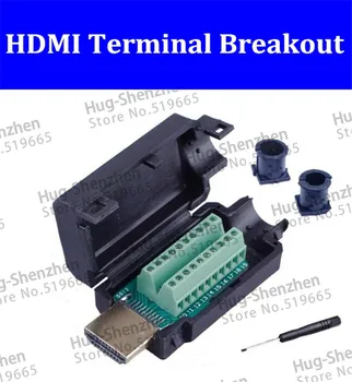 HDMI 2.0 HD Adapterį kištukinė Jungtis Breakout 19P Terminalo Valdybos, nereikia Lituoti su būsto Shell screwdrive ---20pcs/daug