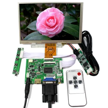 HDMI+VGA+2AV LCD Valdiklio plokštės VS-TY2662-V5 Su 7inch 1024x600 AT070TNA2 LCD ekranas Su Varžinio Jutiklinis