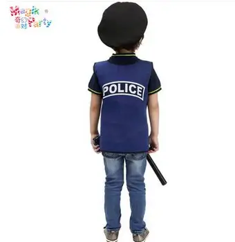 Helovinas Žaidimas Rodo šalies Policininkas vaikas berniukas Policijos Cosplay Policijos Liemenę, Mielas BERNIUKAS Vaikai Naudingumo Drabužiai