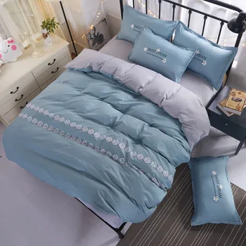 Home Textile 4pcs Bedding Sets Duvet Cover Bed Sheet Pillow Cover Polyester Autumn Winter Warm Brand 2018 Be1019
