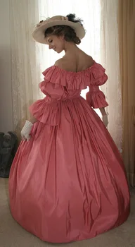 Istorijos!Klientų padarė Viktorijos suknelė 1860 m pilietinio karo Suknelė Scarlett Teatro Kostiumas Helovinas Renesanso Suknelė V-514