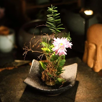 Japonų Zen Stiliaus Gėlių Derliaus Elegantiška Vaza Ikebana Kūrybos Namų Dekoro Stalo Hydroponic Bonsai Vazonas
