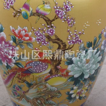 Jingdezhen Keraminiai indeliai migang auksinis bijūnas gėlės, keramikos, emalio uždarąja jar saugojimo talpa 50 kg pakrauta
